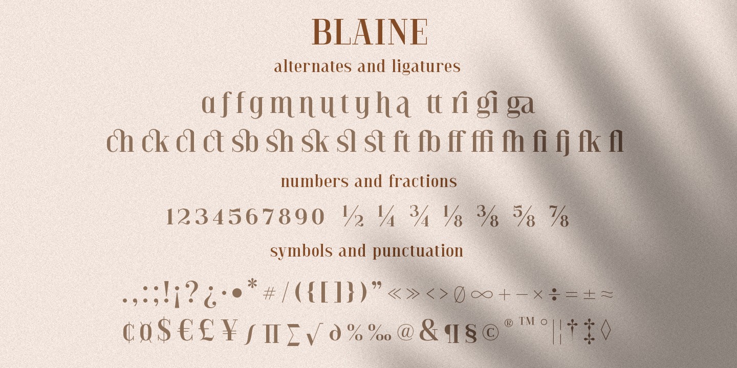 Przykładowa czcionka Blaine #2
